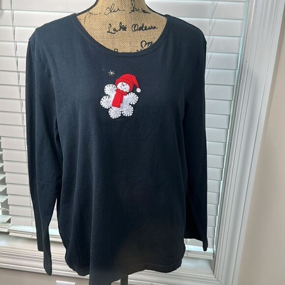 Lemon Grass Studio Snowflake snowman Top - Picture 5 of 5